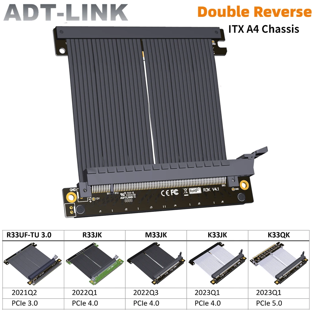 Itx Gpu Riser Pcie 4.0 16X - ADT Gen 5/4 PCIe Riser Kablosu