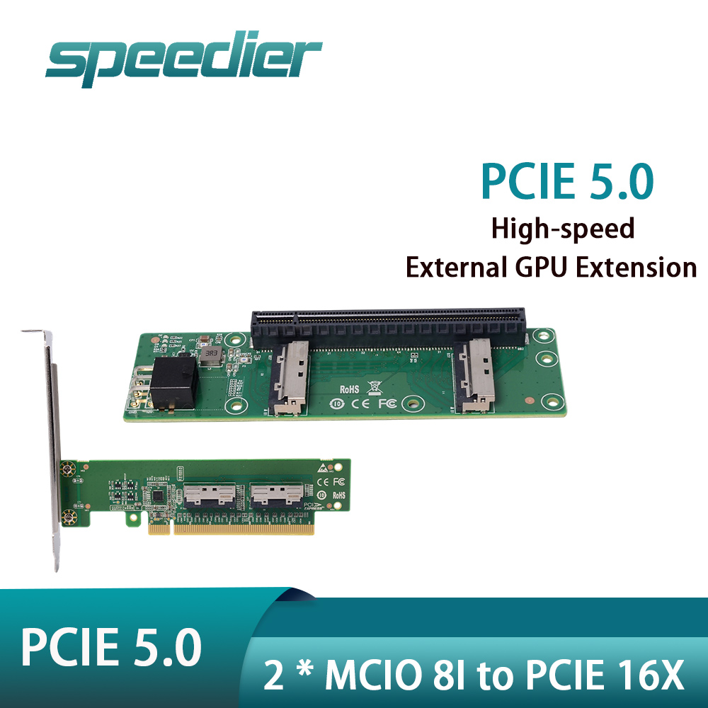 Daha Hızlı 2 x MCIO 8i - PCIe  - Pcie 5.0 Gpu Riser Cable incelemesi ve fiyatı